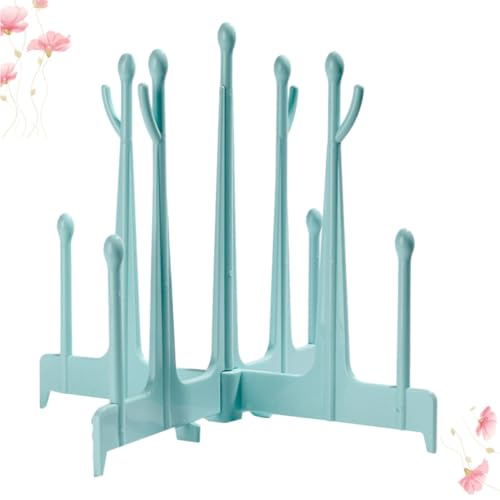 HOODANCOS Séchoir à Biberons Bleu en PP pour Maison et Table, Porte-biberons Détachable pour Ranger et Sécher Bouteilles et Mugs Bébé