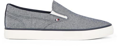 Tommy Hilfiger Herren Vulcanized Sneaker Low Slip On zum Reinschlüpfen, Blau (Desert Sky), 40 – Ansicht 6