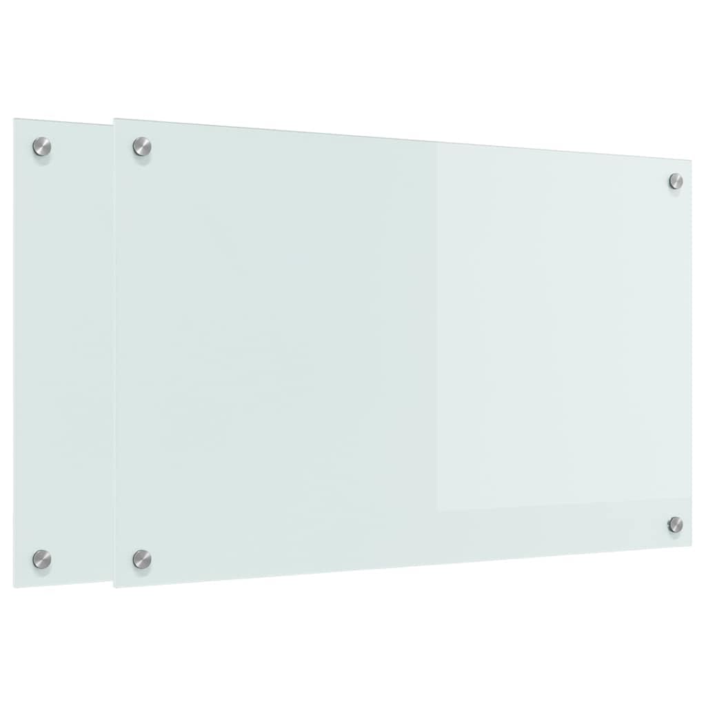 Solivagant Küchenrückwand 2 pcs Weiß 80 x 50 cm Gehärtetes Glas, Küche Esszimmer,Küchenhelfer -utensilien, 17.6 kg-3415522