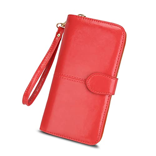 Leather Women Wallets Women Purses Long Zipper Women's Wallet Money Coin Holder Female Long Purse Female Purse Zipper(C)