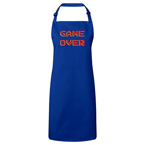Tablier cuisine bleu retro gaming pour passionnés de jeux vidéo 8 bits
