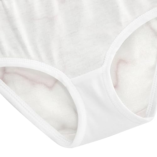 White Gray Marble TPink Veins Toddler Underwear Floral 2t Cotton Little Girl Panties Bright Kids Undies Briefs 5