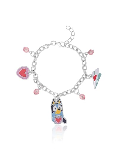 Bluey Charm Bracelet for Girls Official License, 6.5