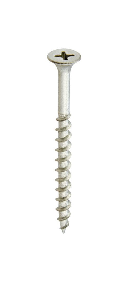 Pro-Fit 282138 0 Deck Screw, #7 Thread, 2 in L, Coarse Thread, Bugle Head, Phillips Drive, Sharp Point, Silver Dacrotized
