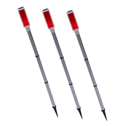 STOBAZA 3 Pack Solar Warning Lights Led Driveway Markers Waterproof Strobe Lights Heavy Duty Reflectors Outdoor Solar Traffic Markers