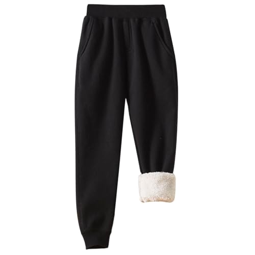 Boys Girls Fleece Sherpa Lined Joggers Kids Winter Warm Thickened Thermal Sweatpants Jogger Athletic Pants 2-15 Years
