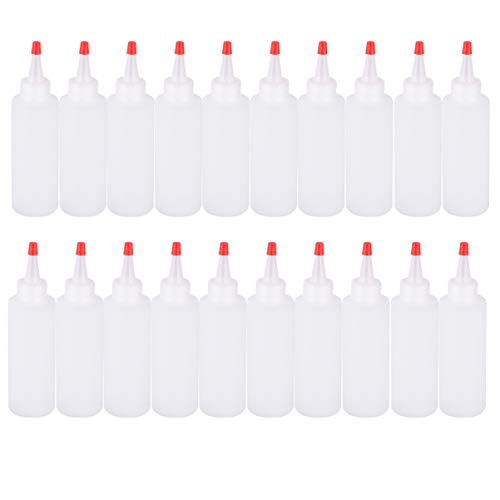 IWOWHERO 20Pcs Condiment Squeeze Bottles with Caps for Ketchup Mustard Olive Oil and Sauces Easy Dispensing and Labeling for Home Kitchen and Use