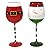 Gift Boutique Christmas Wine Glasses 16.8 Oz Set of 2 Festive Santa Belt and Snowman Drinking Goblets Cups with Stem Xmas Wineglass Gift Red Green and White Colored Painted Winter Glassware