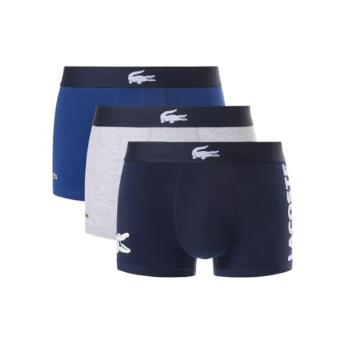 Lacoste Men's Cotton Stretch Big Croc Print Trunks, 3-Pack