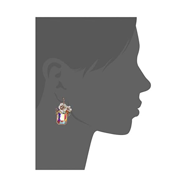 Flower-Cluster-Stone-Drop-Earrings Betsey Johnson Flower Cluster Stone Drop Earrings