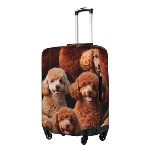 Red Poodles Dogs Print Protective Suitcase Cover Washable Travel Luggage Protector with Concealed Zipper2