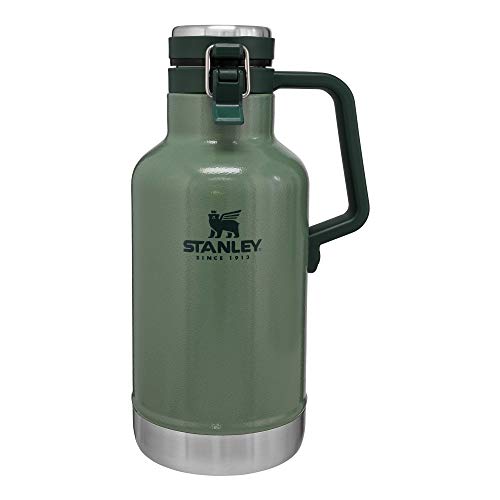 Stanley Classic Vacuum Growler, 64 oz Capacity, Stainless Steel, Hammertone Green