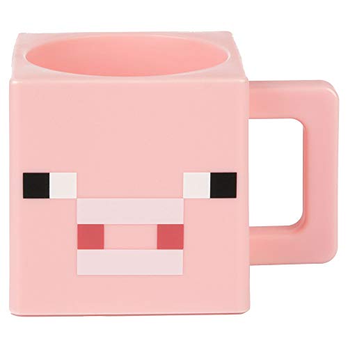 Minecraft Taza de plástico rosa, 1 unidad (1 unidad)