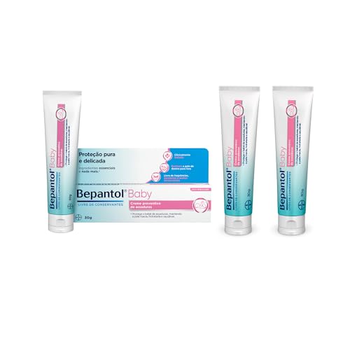 Bepantol Baby Kit Pomada Assadura Bebe, 3 Unidades de 30g, Prevenção de Assaduras e Hidratação da Pele do Bebê
