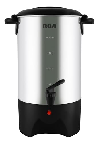 Catálogo de Cafetera 40 Tazas Top 5. 41 RCA Cafetera de Acero Inoxidable de 40 Tazas RC-6L Acero Inoxidable, Tapa con Bloqueo, Dispensador de Café Caliente, Indicador de Niveles, Filtro Permanente y Sistema Antigoteo...