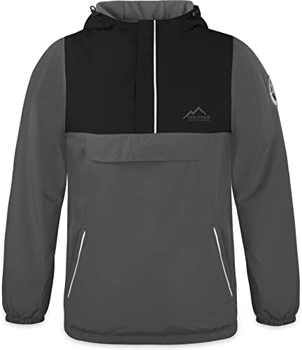 normani Kinder Winterjacke Windbreaker Regenjacke für Junge und Mädchen - wasserdichter Anorak 7.000 mm Wassersäule mit 3M™ Scotchlite™ Reflektor Streifen Anthrazit 146-152