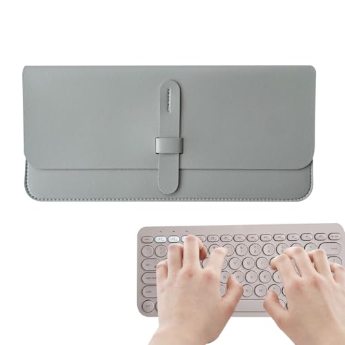 per tastiera wireless organizer pelle PU sottile per tastiere da 12 pollici impermeabile con fodera interna e slot laterale per viaggi o installazione