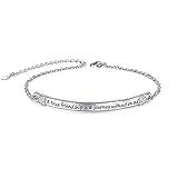 DAOCHONG Sterling Silver Engraved Inspirational Adjustable Bracelet “A True Friendship is a Journey without an End” Gift for Her, Women, Friendship