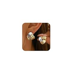 Gold and Silver Knot Earrings