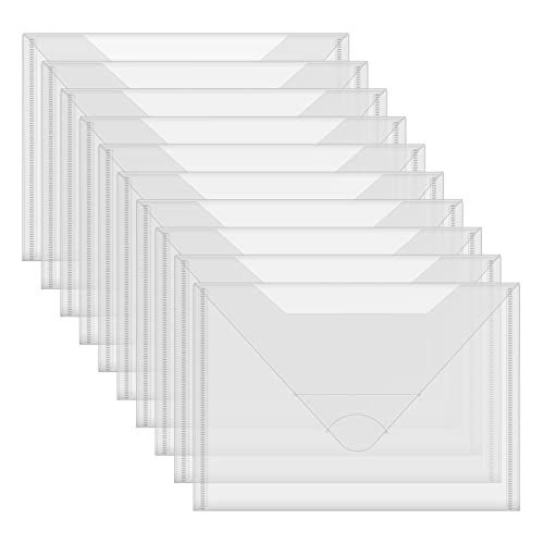 Image of Briartw 10 Pack Storage Bag,Resealable Plastic Envelopes Pockets for Cutting Dies Stencil Crafts Organizer Holder,7x10 inchClear Storage Envelopes for Clear Stamp,Die Cuts,Scrapbook Paper