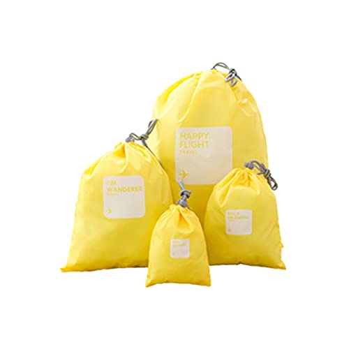 Qalabka スタッフバッグ 超軽量 撥水 防水 バッグ 防災バッグ ウォータープルーフバッグ 5色展開 4種セット (イエロー)