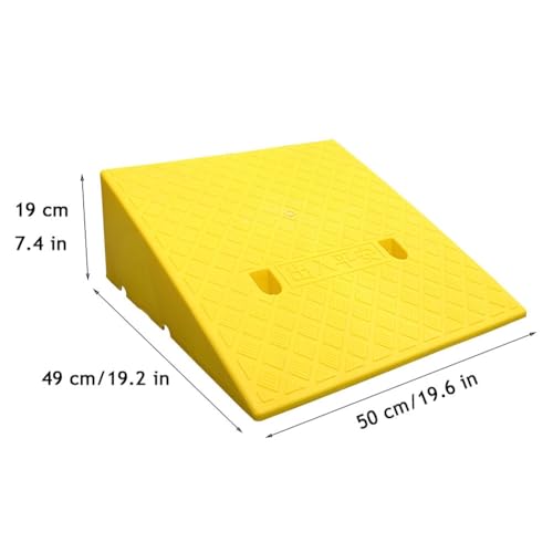 Rampa de umbral de plástico portátil ligera para sillas de ruedas, automóvil y scooter, altura 19 cm / 7 pulgadas (amarilla) miniatura 6