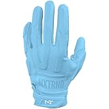 Nxtrnd G3 Padded Football Gloves, Sticky Padded Receiver & Lineman Gloves (Columbia Blue, Small)