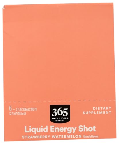 Image of 365 by Whole Foods Market, Energy Shot, Strawberry Watermelon, 2 Fl Oz, 6 Pack