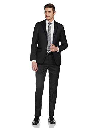 Image of Raymond Polyester Blend Men's Full Sleeve Contemporary FIT Dark Blue Formal Suit