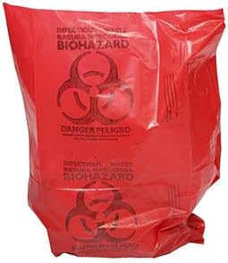 International Plastics CL-PIR-2432 24 x 32 in. 12-16 gal Red Medical Waste Trash Bags - Case of 500