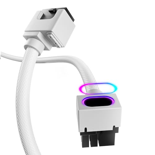 Image of AsiaHorse Hydrus-8PIN GPU PSU Extension Cable ARGB Light, Copper Wire Power Extension Cable Integrated Minimalist Design, 2000W Power (Whole Set), PC Power Cord for GPU Cable Management & DIY