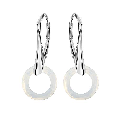 Pendientes mujer plata 925 largos con cristales ruedas y estuche incluido