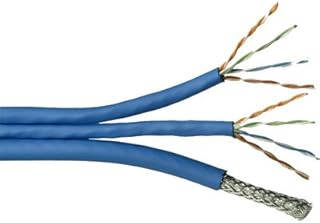 2X CAT5E 24 AWG UTP + 1x RG6/U Quad Shield Coax BC- (TRIAMESE) - 500 FT Spool- Blue Distributed by NAC Wire and Cables