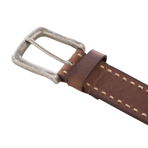 Lucky Brand Men's Stitched Leather Belt | Classic | Casual | Dress | Everyday | Western | Metal Buckle3