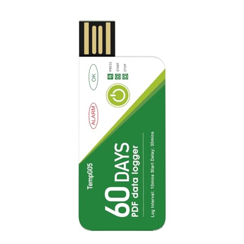 Bloepum Digital Portable Miniature High Accuracy Data Logger Temperature Sensor for Cold Chain Transport with Alarm USB Socket