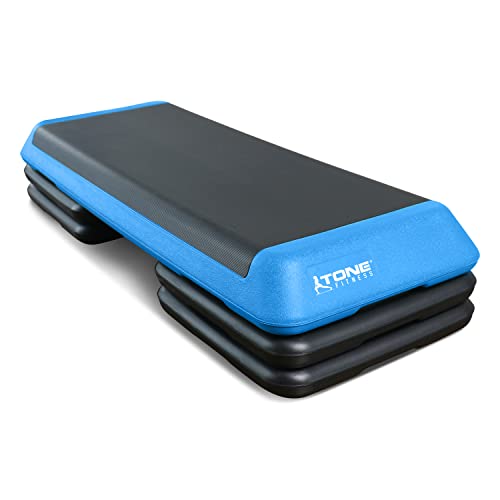 Tone Fitness Adjustable Aerobic Step Platform Exercise Step, Blue by Tone Fitness - Image 2