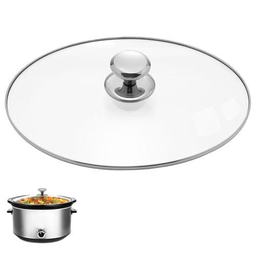 Oval Glass Lid 7 Quart Replacement for Crock Pot 7qt Slow Cooker for Slow Cooker scv700-s-br SCV700, 33474G, SCV700SS, SCV700-KC Replacement Oval 7 Quart Lids