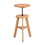 Xgdsnly Wooden Drafting Stool Sturdy Painting Stool Office Studio Stool Adjustable Height Stool for Home Outdoor Bedroom, Living Room