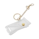 ARTIBETTER Pvc Lipstick Cover Keychain, Creative Lip Balm Holder Bag Hanging Keyring for Women, Lightweight Portable Lipstick Case Accessory
