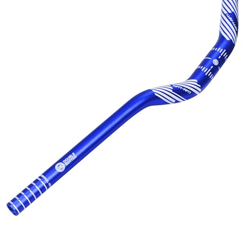 Image of FIFTY-FIFTY Mountain Bike Riser Handlebar, Aluminum Alloy MTB Handlebar, 31.8mm Diameter, 780mm Wide Bicycle Bar (Blue, 50mm Rise)