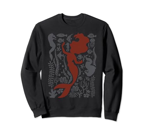 Sweat à capuche Ariel Petite Sirène Disney vêtement imprimé silhouette et symboles