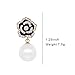 Fashion Designer Inspired Rhinestone Imitation Pearl Camellia Flower Charm Dangle Drop Earrings for Women (Gold)