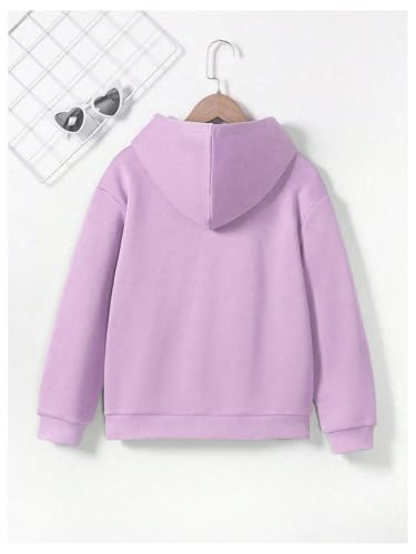 Floerns Girl's Hearts Print Long Sleeve Hooded Neck Pullovers Hoodie Sweatshirts2