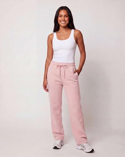 Image of Real Essentials 3 Pack: Women's Relaxed Fit Fleece Open Bottom Sweatpants - Casual Athleisure (Available in Plus)