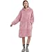 FELOVE Hoodie Decke Ärmeln Kuschelpullover Mit einer großen Tasche,Tragbare Decke Ultra Soft Bequemer Kuschel Erwachsene Hoodie,Warm Kuscheldecke weich als Geschenke für Frauen Freundin Mütter
