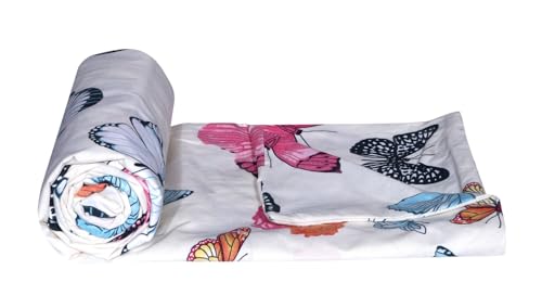 Image of la' amour Super Premium Quilt Cover Double Bed with Zipper Blanket Cover /rajai Cover /Comforter Cover /Duvet Cover King Size Soft Cotton Breathable Skin Friendly 90x100 Inches, Color- White and Pink