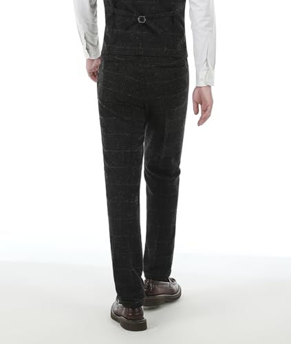 Men's Tweed Suit Pants Plaid Thick Vintage Wool Trousers for Wedding Groomsmen3