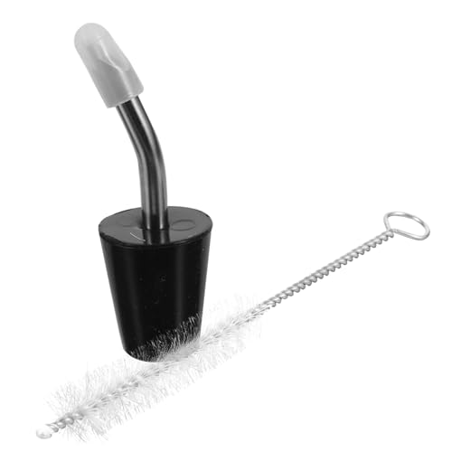 LOEFLIFA ステンレス製ケトル注ぎ口延長チューブ 軽量ポータブル水差し口変換ノズル キャンプ アウトドア用 注ぎやすい清掃ブラシ付き便携