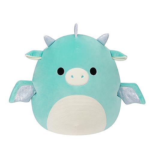 Squishmallows Miles Dragon Sarcelle 40cm, l'authenticité d'une peluche aux finitions premium