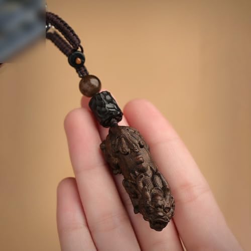 Pendentif de bijoux cadeau en bois d'agar et Pixiu pour clés - 4